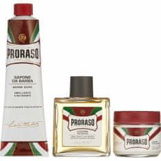 NEW Proraso Red Vintage Vintage Primadopo 3 darabos borotválkozó szett