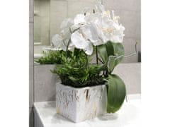 sarcia.eu Kerámia virágcserép fedő, fehér és arany márvány fedő 26,5x13,5x12,5 cm