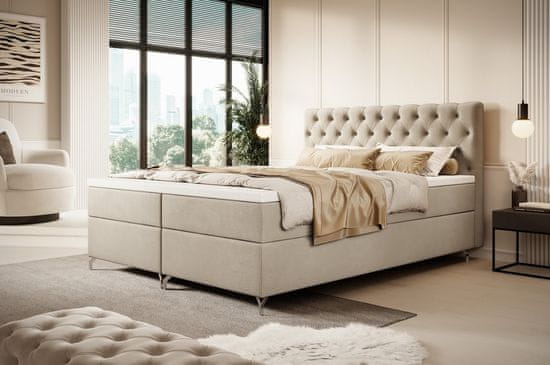 Veneti ADRIA COMFORT kárpitozott ágy 160x200 tárolóhellyel - bézs