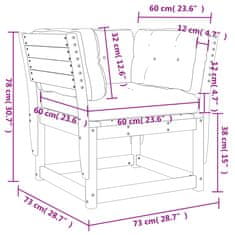 Greatstore impregnált fenyőfa kerti karfás kanapé párnával