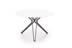 Halmar Pixel kerek étkezőasztal - fehér fényes / fekete