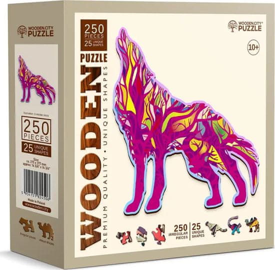 Wooden city Üvöltő farkas fa puzzle 250 db ECO