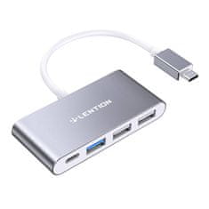 NEW 4 az 1-ben Lention USB-C USB 3.0 + 2x USB 2.0 + USB-C hub (szürke)