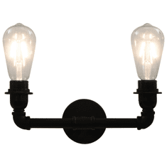 fekete kétirányú fali lámpa 2 x E27