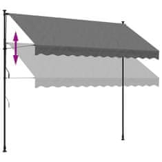 Vidaxl antracit szövet és acél feltekerhető napellenző 300 x 150 cm 368740