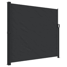 Vidaxl fekete behúzható oldalsó napellenző 180 x 500 cm (4004444)