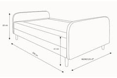 Veneti HENRYK COMFORT 3 egyszemélyes ágy - 80x200, szürke