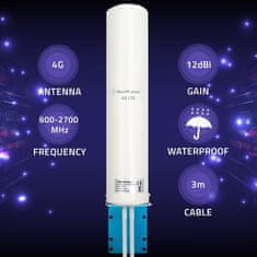 Qoltec 4G LTE DUAL antenna | 12dBi | omni-direkcionális | külső
