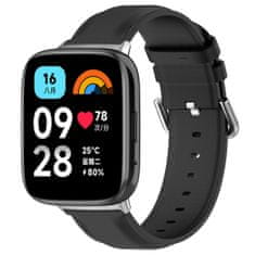 BStrap Leather szíj Xiaomi Redmi Watch 3 Active / Lite, black