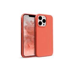 Crong Liquid Szilikon ütésálló korallszínű védőtok mikroszálas belsővel Apple iPhone 13 Pro készülékhez (130093)