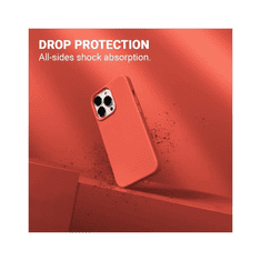 Crong Liquid Szilikon ütésálló korallszínű védőtok mikroszálas belsővel Apple iPhone 13 Pro készülékhez (130093)