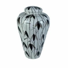 NEW DKD Home Decor Porcelán bögre Fekete Fehér Keleti Növénylevél (23 x 23 x 33 cm)