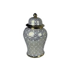 NEW DKD Home Decor Porcelán bögre arany fehér keleti (22 x 22 x 42 cm)