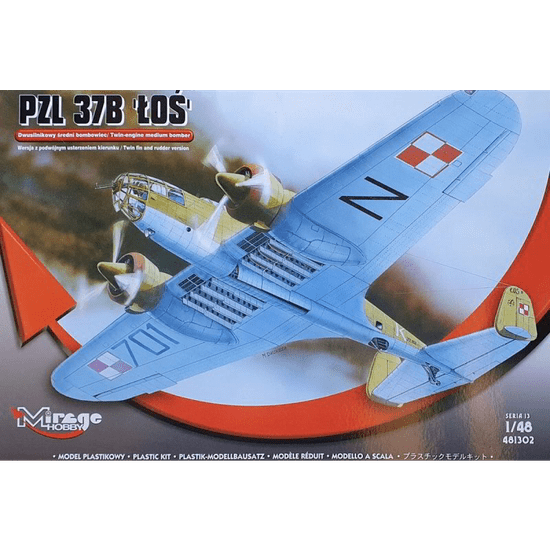 Mirage Hobby PZL 37B repülőgép műanyag modell (1:48) (MMH-481302)