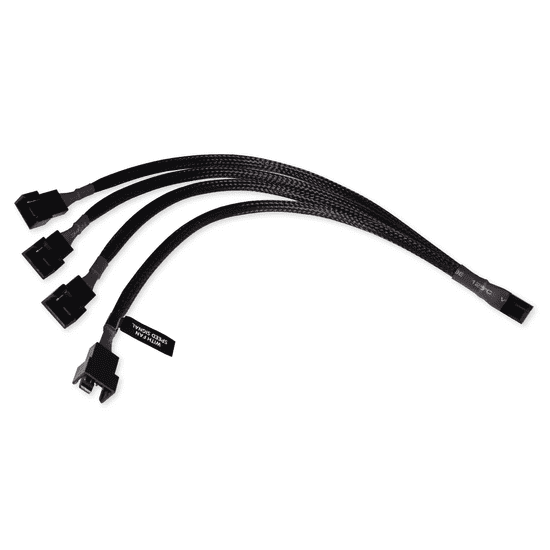 Alphacool 18683 4-Pin - 4x 4-Pin PWM Y-Splitter (Fekete) - 30cm (18683)