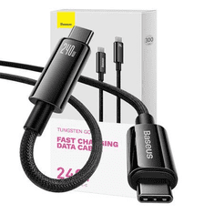 BASEUS Tungsten Gold USB -USB-C kábel 240W 3m fekete (CAWJ040201) (CAWJ040201)