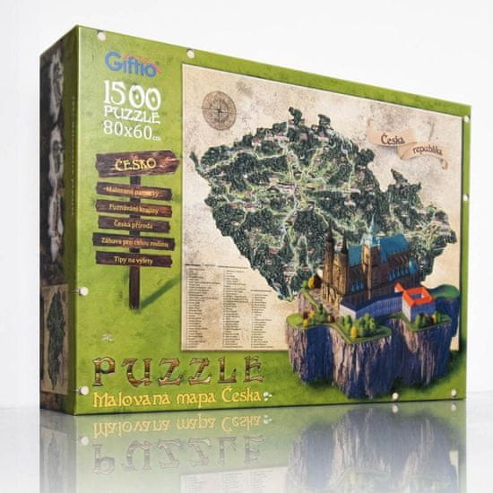 Csehország puzzle térképe 1500 darab