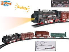Mikro Trading 2-Play Közlekedési vonat 45 cm + 3 kocsi elemes pályával és világítással