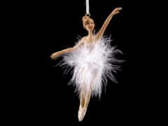Ballerina dekoráció akasztásra - fehér