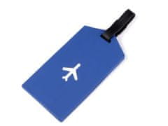 Névtábla / poggyászcímke repülőgép - kék