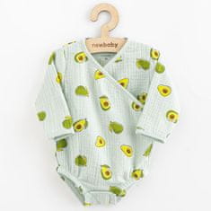 NEW BABY Baba muszlin bodysuit oldalsó megkötőkkel Avocado - 68 (4-6m)