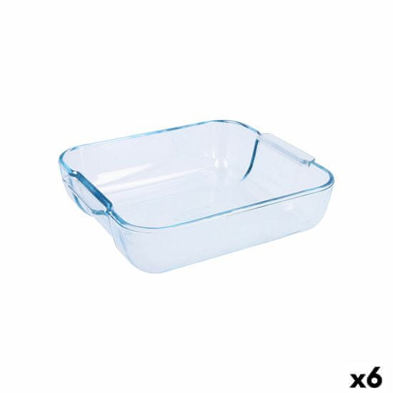 NEW Servirni krožnik Pyrex Classic Kvadraten Prozorno Steklo 25 x 22 x 6 cm (6 kosov)