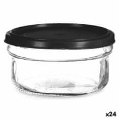 NEW Kör alakú Snack tartály fedővel Fekete átlátszó műanyag üveg 12 x 6 x 12 cm 415 ml