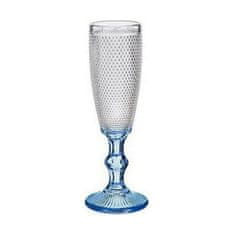 NEW Pezsgőspohár Points Blue Clear Glass 6 db (180 ml)