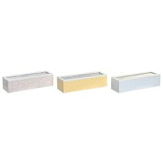 NEW Škatla za pijače DKD Home Decor 30 x 9 x 8 cm Kristal Modra Roza 3 Kosi Les MDF