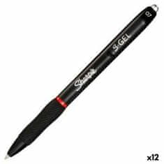 NEW Gél toll Sharpie S-Gel Foldable Red 0,7 mm (12 db)