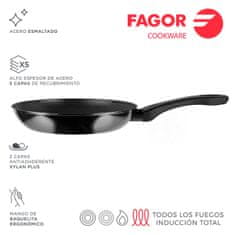 NEW FAGOR Indutherm fekete zománcozott acél serpenyő (Ø 26 cm)