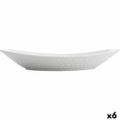 NEW Servirni krožnik Quid Gastro 30 x 14,5 x 6 cm Keramika Bela (6 kosov)