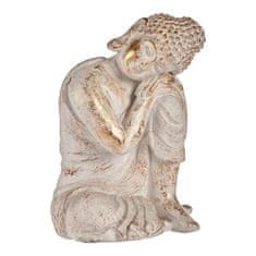 NEW Dekoratív kerti figura Buddha Fehér/arany Poliresin (28,5 x 43,5 x 37 cm)