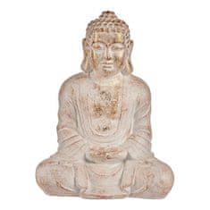 NEW Dekoratív kerti figura Buddha Fehér/arany Poliresin (25 x 57 x 42,5 cm)