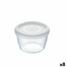 NEW Okrogla Posoda za Malico s Pokrovom Pyrex Cook&freeze 600 ml 12 x 12 x 9 cm Prozorno Steklo Silikon (8 kosov)