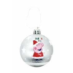 NEW Vianočná guľa Peppa Pig Cosy corner Srebrna 6 kosov Plastika (Ø 8 cm)