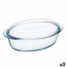 NEW Pekač Pyrex Classic Vidrio S pokrovom Prozorno Steklo 33 x 20 x 10 cm (3 kosov)