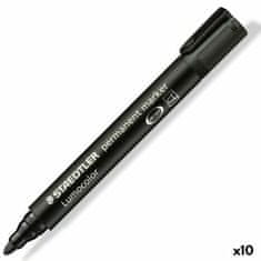 NEW Trajni marker Staedtler Lumocolor 352-9 Črna (10 kosov)