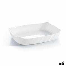 NEW Servirni krožnik Luminarc Smart Cuisine Pravokoten Bela Steklo 29 x 30 cm (6 kosov)