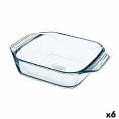 NEW Servirni krožnik Pyrex Irresistible Kvadraten Prozorno Steklo 6 kosov 29,2 x 22,7 x 6,8 cm