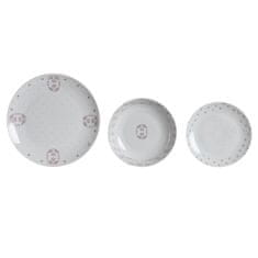 NEW Set Posode DKD Home Decor Porcelan Roza Bela 27 x 27 x 3 cm 18 Kosi