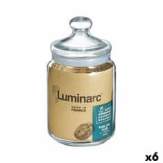 NEW Luminarc Club átlátszó üveg tárolóedény 1,5 l (6 db)