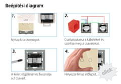 Luxion Dupla Alternatív Váltó Üveg Érintőkapcsoló, A Széria , 106+6, Fekete