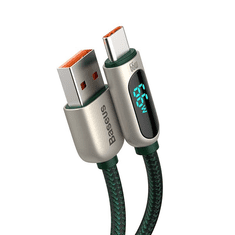 BASEUS USB-USB-C kábel kijelzővel, 66W, 2m, zöld (CASX020106) (CASX020106)