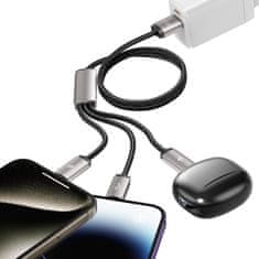 Tech-protect Ultraboost 3in1 kábel USB - Lightning / USB-C / Micro USB 3.5A 1m, szürke