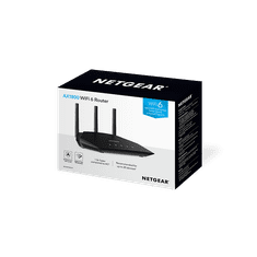 Nighthawk 4-Stream AX1800 WiFi 6 Router (RAX10) vezetéknélküli router Gigabit Ethernet Kétsávos (2,4 GHz / 5 GHz) Fekete (RAX10-100EUS)