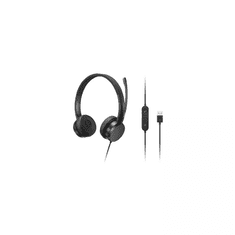 Lenovo 4XD1K18260 fejhallgató és headset Vezetékes Fejpánt Zene/általános USB A típus Fekete (4XD1K18260)