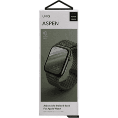 UNIQ Aspen Apple Watch S3/4/5/6/7 Fonott szíj 38/40 mm - Zöld (UNIQ-40MM-ASPGRN)