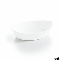 NEW Servirni krožnik Luminarc Smart Cuisine Ovalno Bela Steklo 25 x 15 cm (6 kosov)