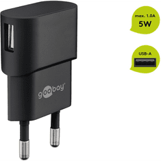 Goobay USB-A Hálozati töltő - Fekete (5W) (44947)